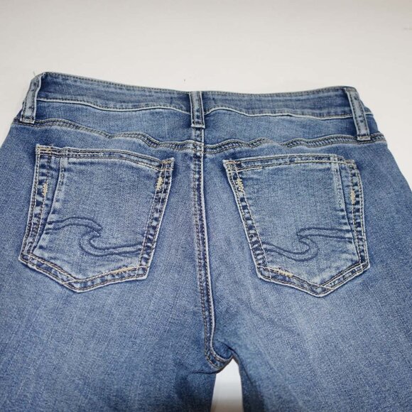 Silver Women's Elyse Slim Boot Cut Jeans Size 27 Blue Mid Rise 27" Inseam Denim - Picture 6 of 6